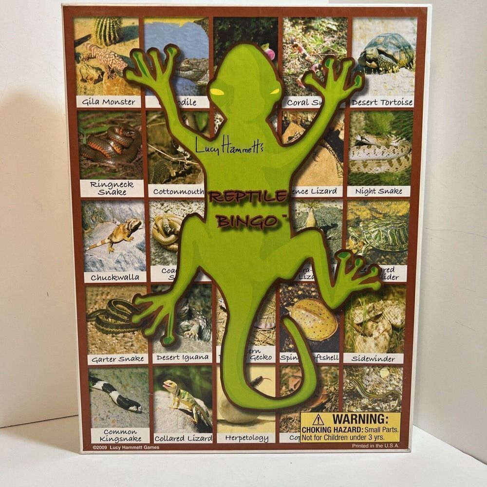 Reptile Bingo Lucy Hammett Games Educational Snakes, Lizards Classroom Complete